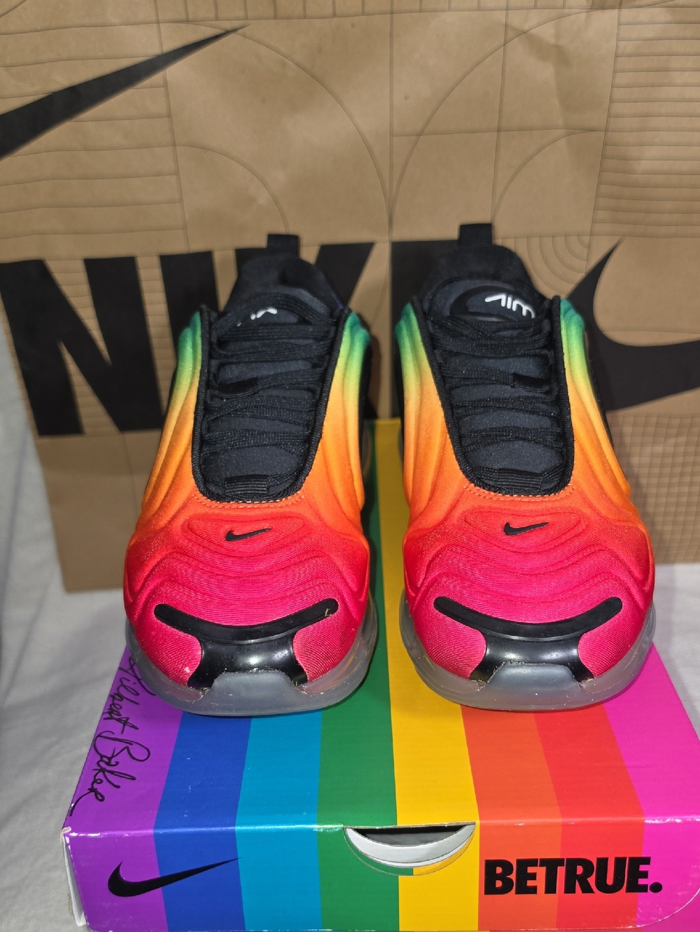 Nike Air Max 720 ‘Be True’ for Gilbert Baker Multicolor CJ5472-90 Men 6 Wmen 7.5 - Picture 12 of 15